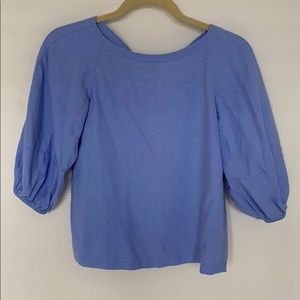 Periwinkle Bubble-Sleeve Top